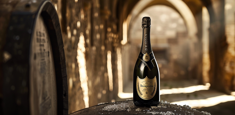 un bouteille de champagne dans un cheh.