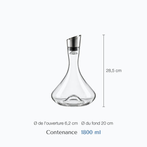 Dimensions : Aérateur Décanteur Aeralis (hauteur 28,5 cm, contenance 1800 ml)
