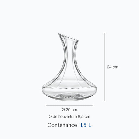 Dimensions : Carafe à Décantation Vin Pétalia (hauteur 24 cm, contenance 1,5 L)