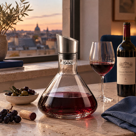 Carafe à Décanter avec Filtre Décantia, mise en situation à table