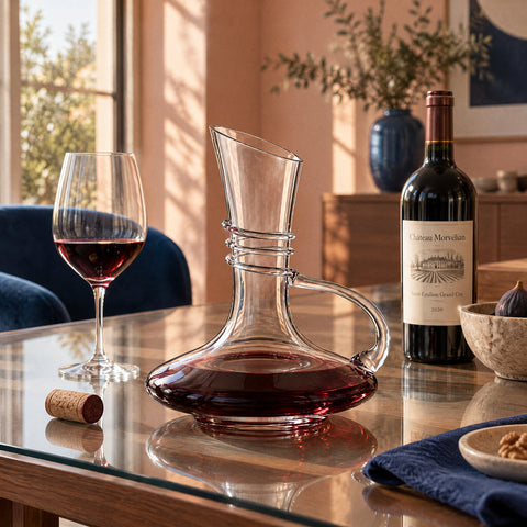 Carafe à Décanter avec Anse Divino, mise en situation à table