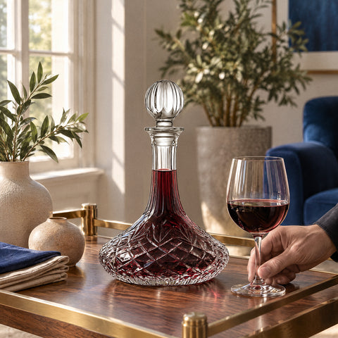 Carafe à Décanter Cristal de Paris La Duchesse, en service