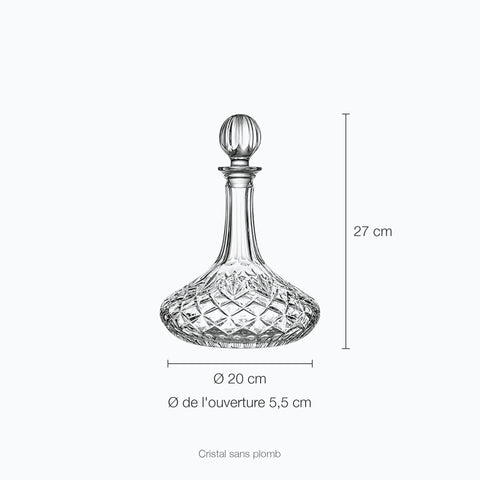 Dimensions : Carafe à Décanter Cristal de Paris La Duchesse (hauteur 27 cm)