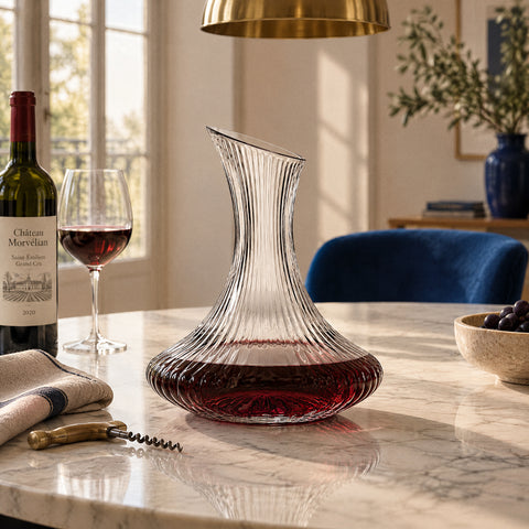 Carafe à Décanter Gravée Accanto, mise en situation à table