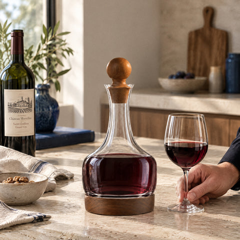 Carafe à Décanter Support Bois