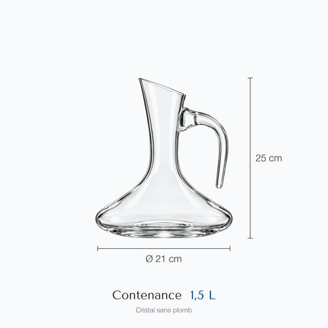 Dimensions : Carafe à Décanter Vin Rouge Tarentelle (hauteur 25 cm, contenance 1,5 L)