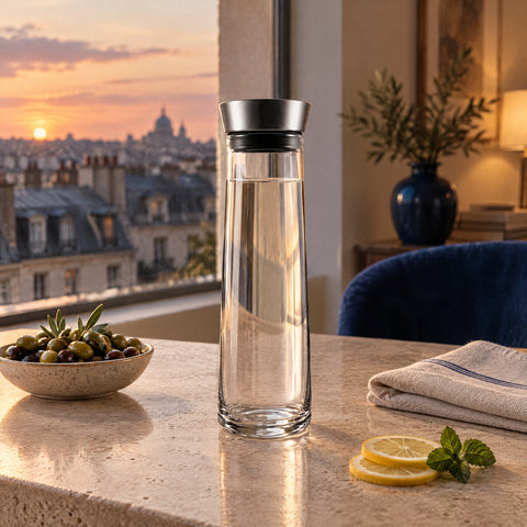 Carafe d'eau 1,5L Serenza, mise en situation à table