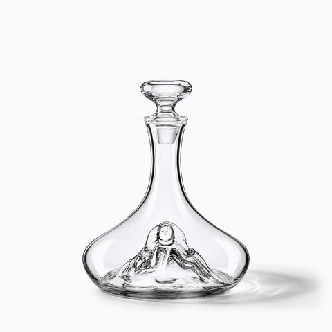 Carafe à Vin avec Bouchon Boléro, avec son ombre portée, sur fond blanc