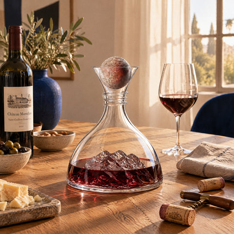 Carafe à Vin Haut de Gamme Prestige, mise en situation à table