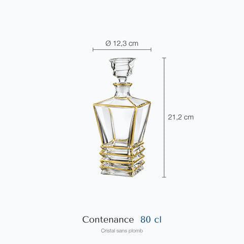 Dimensions : Carafe à Whisky Cristal Durastella (hauteur 21,2 cm, diamètre 12,3 cm, contenance 80 cl)