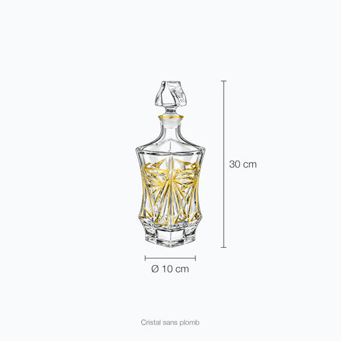 Dimensions : Carafe à Whisky Cristal Dorée Véga (hauteur 30 cm)