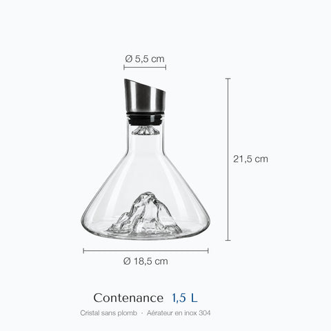 Dimensions : Carafe Aérateur de vin Presto