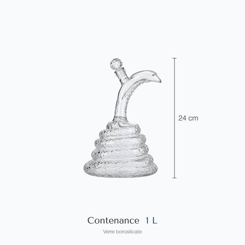 Dimensions : Carafe Cobra (hauteur 24 cm, contenance 1 L)