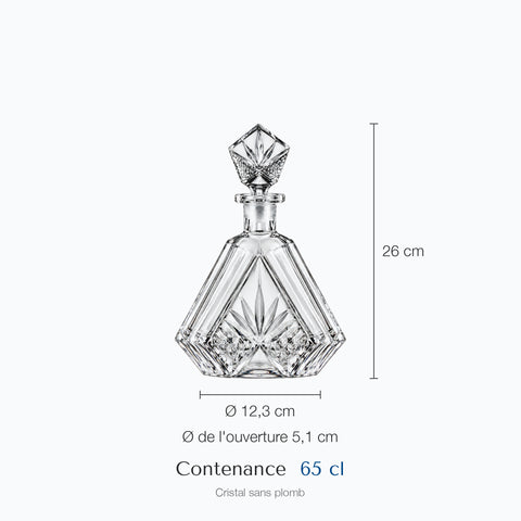 Dimensions : Carafe Gravée Cristal Jouvence (hauteur 26 cm, contenance 65 cl)
