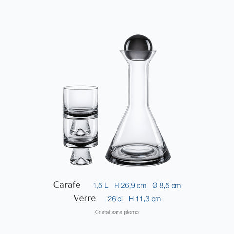 Dimensions : Carafe d'eau Cristal Perlaqua