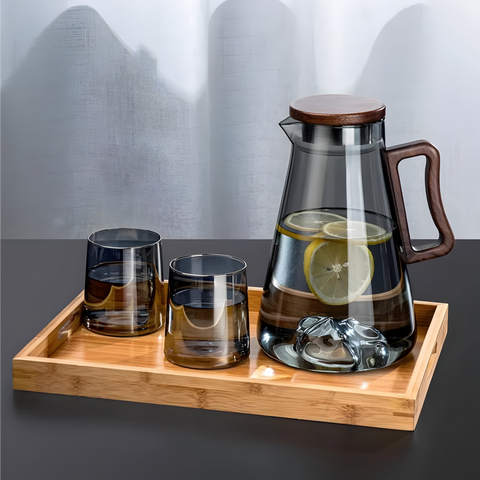 Carafe D'Eau en Verre Design Carafe + 2 Verres
