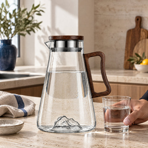 Carafe D'Eau en Verre Design Marquise, en service