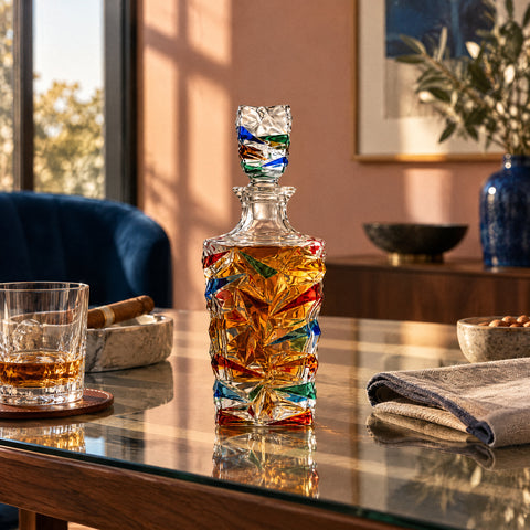 Carafe Italienne à Whisky Burano, mise en situation à table