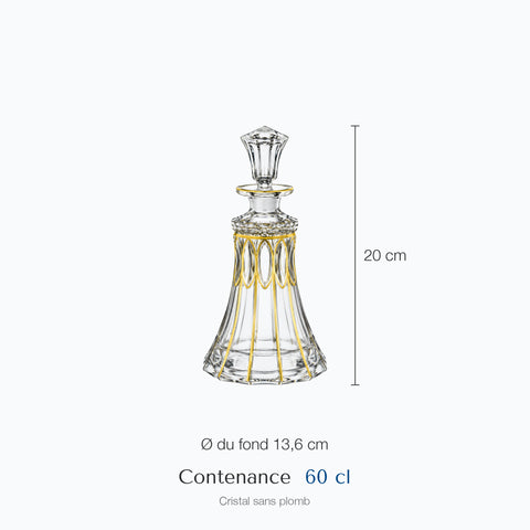 Dimensions : Carafe à Liqueur Verre doré Pagode (hauteur 20 cm, contenance 60 cl)
