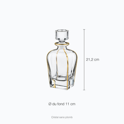 Dimensions : Carafe Liseré Or Passepoil (hauteur 21,2 cm)