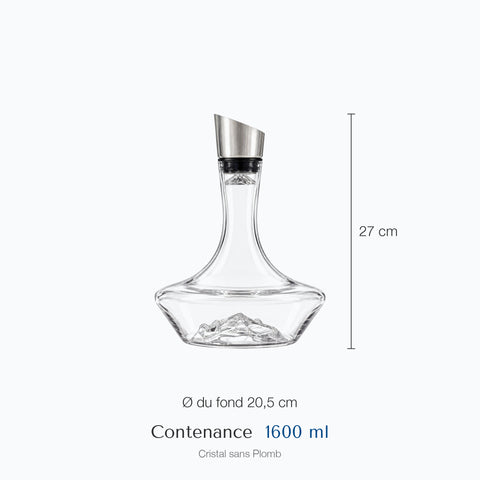 Dimensions : Carafe Montagne Nivalis (hauteur 27 cm, contenance 1600 ml)