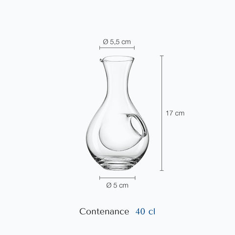 Dimensions : Carafe à Vin avec Glaçon Iceberg (hauteur 17 cm, diamètre 5,5 cm, contenance 40 cl)