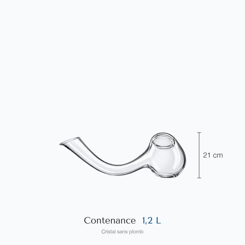 Dimensions : Carafe à Vin Plate Le Souffle (hauteur 21 cm, contenance 1,2 L)