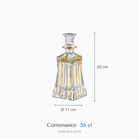 Dimensions : Ancienne Carafe à Whisky Pilastre (hauteur 26 cm, contenance 55 cl)