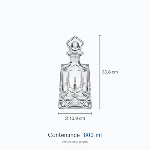 Dimensions : Carafe Whisky Cristal sans Plomb (hauteur 30,8 cm, contenance 800 ml)