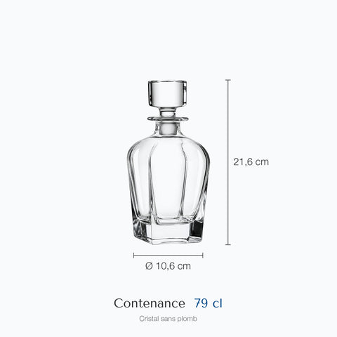 Dimensions : Carafe à Whisky Moderne Narval (hauteur 21,6 cm, contenance 79 cl)