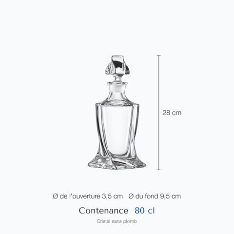 Dimensions : Carafe à Whisky Quadro Citadelle (hauteur 28 cm, contenance 80 cl)