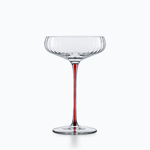 Coupe à Champagne Tige Colorée Anémone rouge