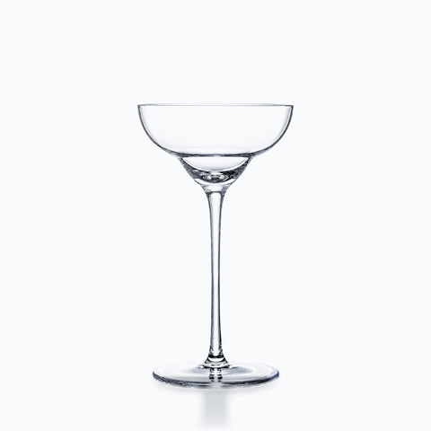 Coupe à margarita en cristal transparent, buvant large et peu profond sur tige fine