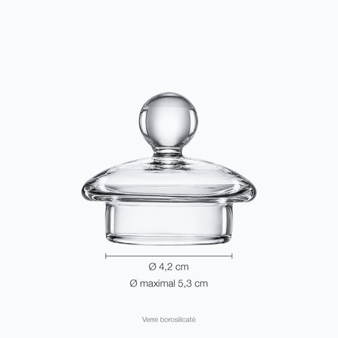 Couvercle dôme Coiffe à bouton sphérique, version Ø 42 mm, coté : jupe de 4,2 cm, diamètre maximal 5,3 cm
