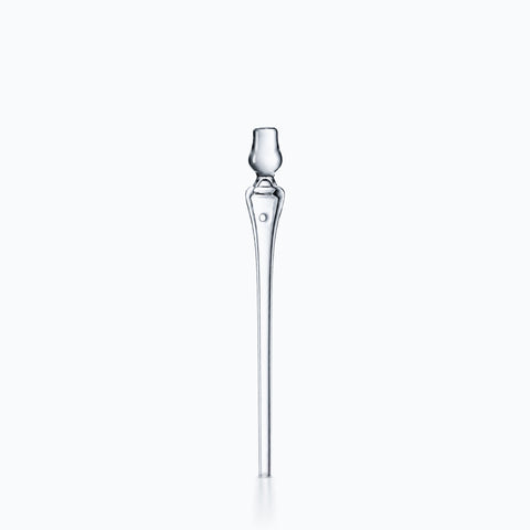 Pipette en verre transparent soufflée à la main, long tube fin et fleuron évasé