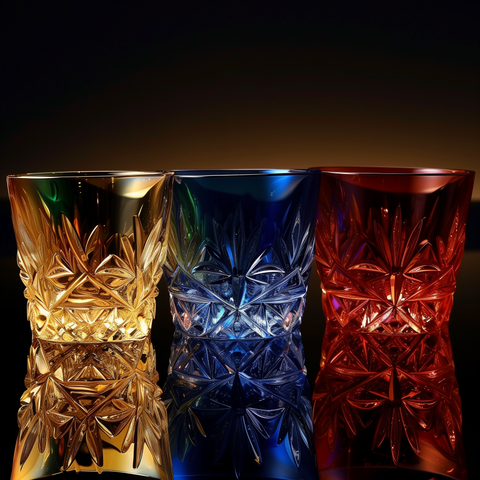 un verre en cristal coloré edo kiriko sans dessin