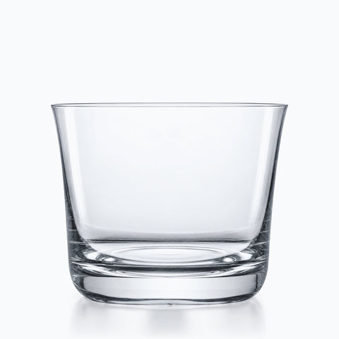 Verre à cocktail old fashioned transparent évasé, plus large que haut, à fond épais