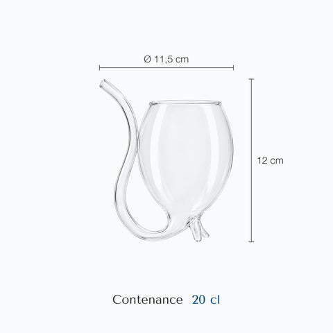 Dimensions : Verre à Cocktail Paille (hauteur 12 cm, diamètre 11,5 cm, contenance 20 cl)