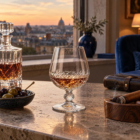 Verre à Cognac Ciselé, mise en situation à table