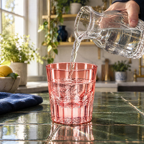 Verre à Eau Coloré, en service