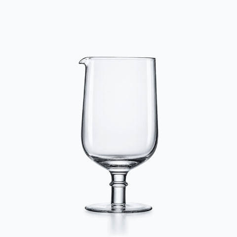 Verre à mélange à pied en cristal transparent, bec verseur pincé et base ronde