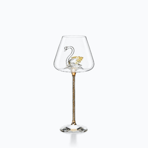 Verre à Vin Cygne · Séraphine, couleur cygne saphir jaune / 1 pc, sur fond blanc