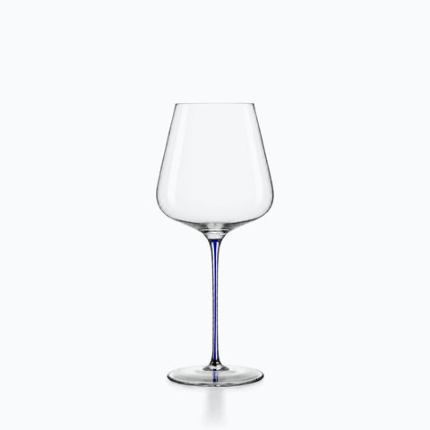 Verre à Vin Soufflé Bouche Pigment bleu