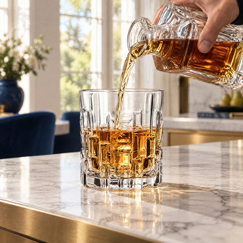 Verre à Whisky Design, en service