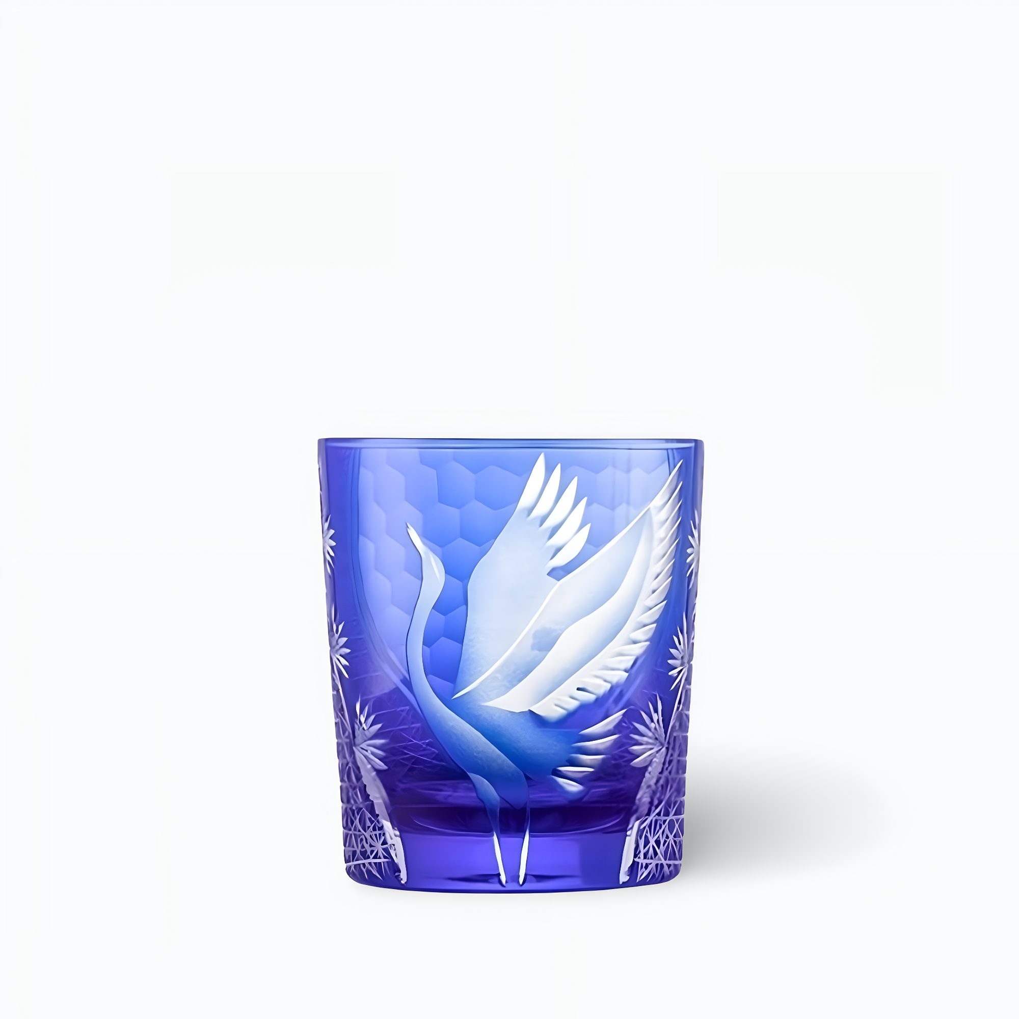 Verre à Whisky Edo Kiriko Cristal Taillé Main 320 Ml – Style Japonais Traditionnel, Coffret Cadeau