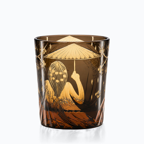 Verre à Whisky Edo Kiriko Geisha · Yuki, couleur geisha ambre noir, sur fond blanc