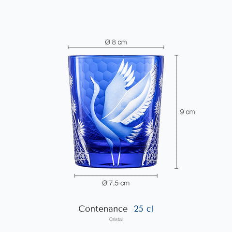 Dimensions : Verre à Whisky Edo Kiriko Cristal Coloré (hauteur 9 cm, diamètre 8 cm, contenance 25 cl)