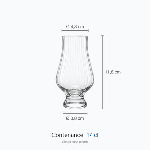 Dimensions : Verre à Whisky Glencairn · Strath (hauteur 11,8 cm, diamètre 4,3 cm, contenance 17 cl)