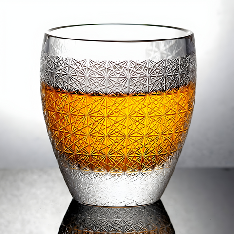 Verre à Whisky Gravé Ciselé Cristal Ancien