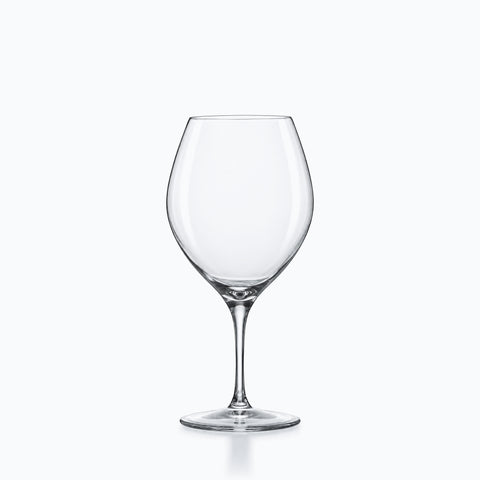 Verre ballon à gin en cristal transparent, paraison ovoïde sur jambe fine élancée